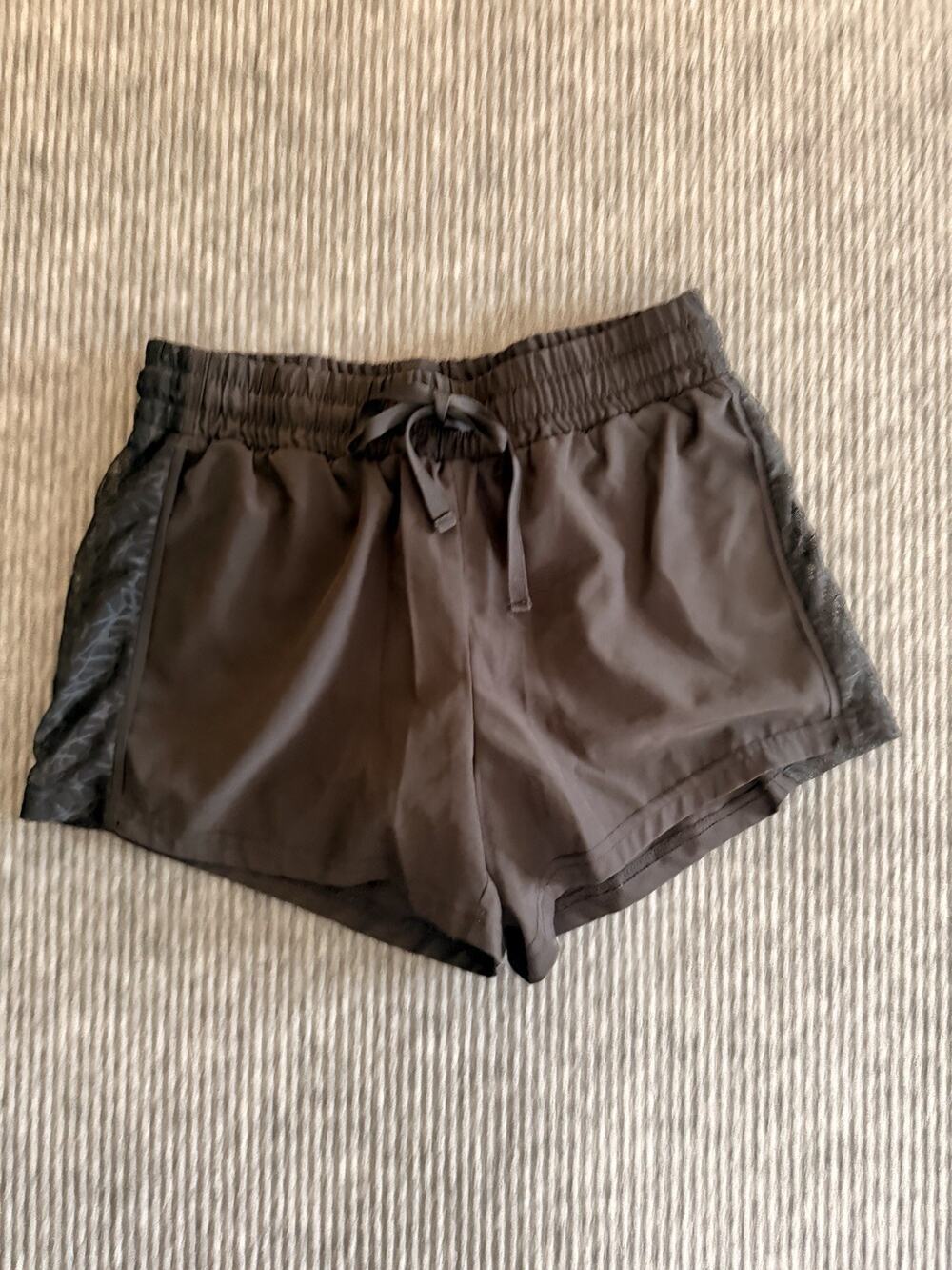 Fabletics Women’s Athletic Running Shorts Black Mesh Side Panels